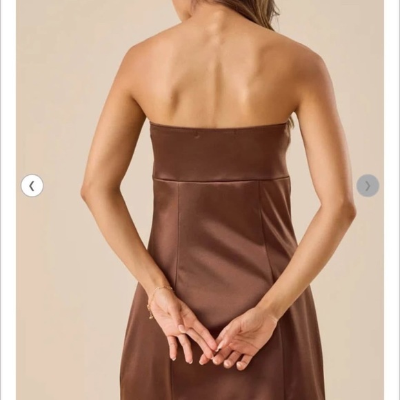 Elegant Brown Strapless Dress sze med - Picture 3 of 5
